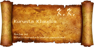 Kurusta Klaudia névjegykártya