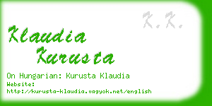 klaudia kurusta business card